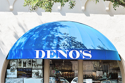 Deno's of Highland Park blue awning image